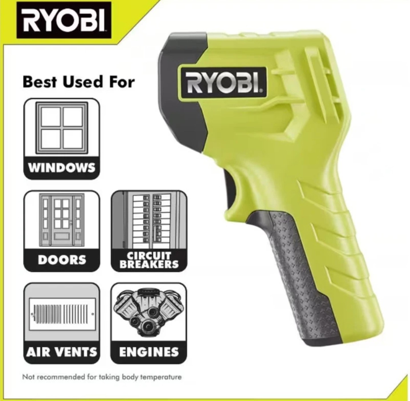Ryobi 8 in Infrared Thermometer, IR003