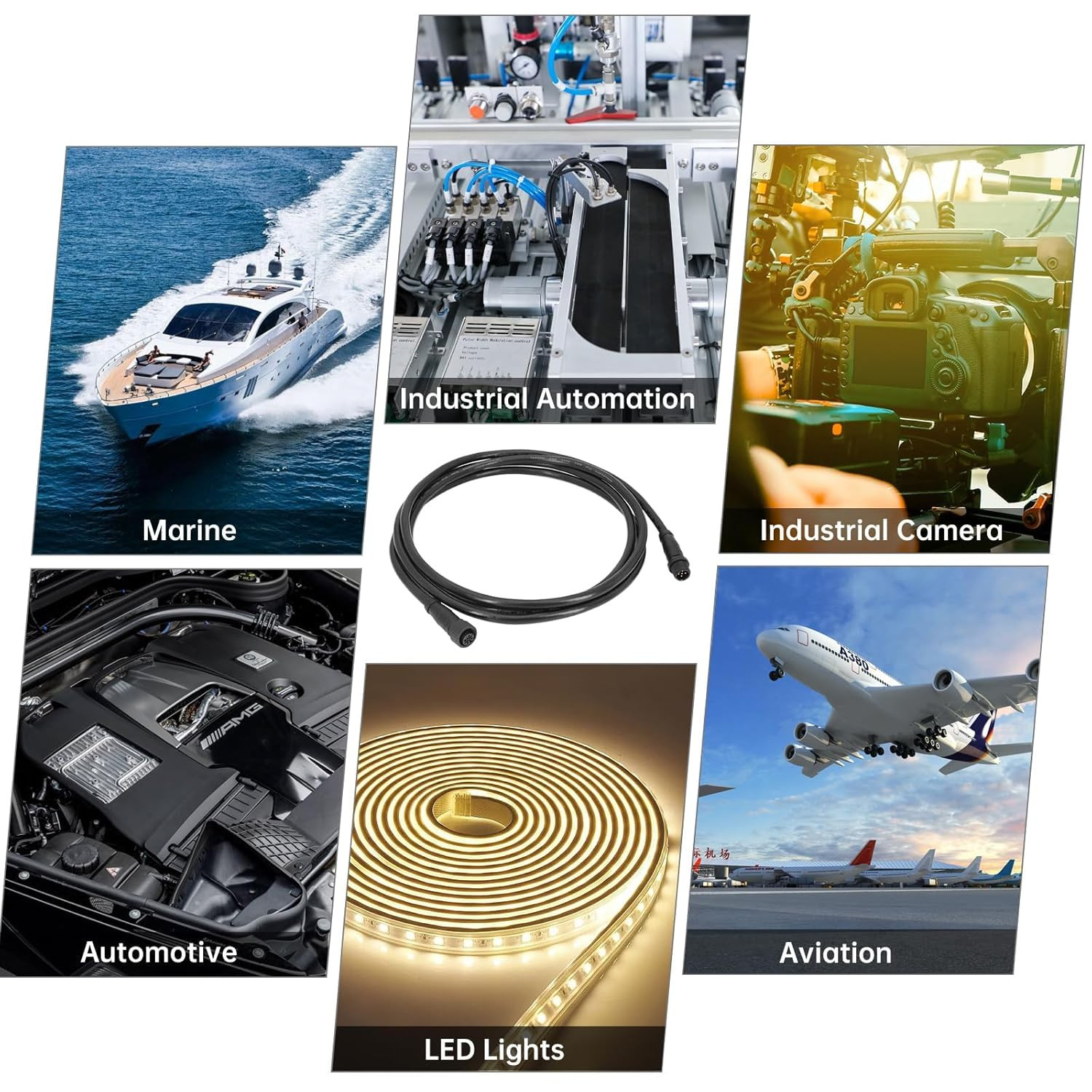 NMEA 2000 Marine Grade Cable for Lowrance Garmin Simrad Systems, 15FT Black