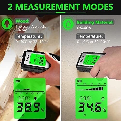 Wood Moisture Meter – Digital Moisture Detector Moisture Tester, Pin-Type Water