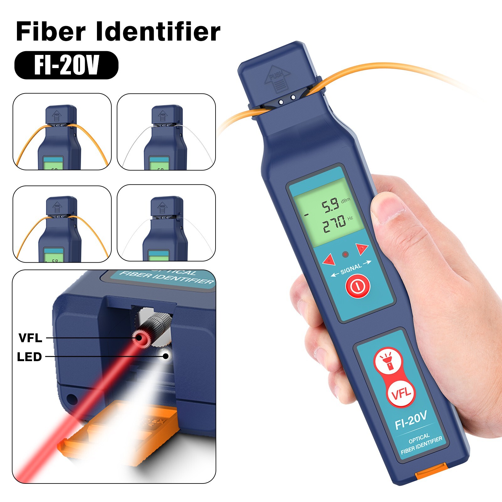 Komshine FI-20V Optical Fiber Identifier Fiber Fault Detector Fiber Cable Tester