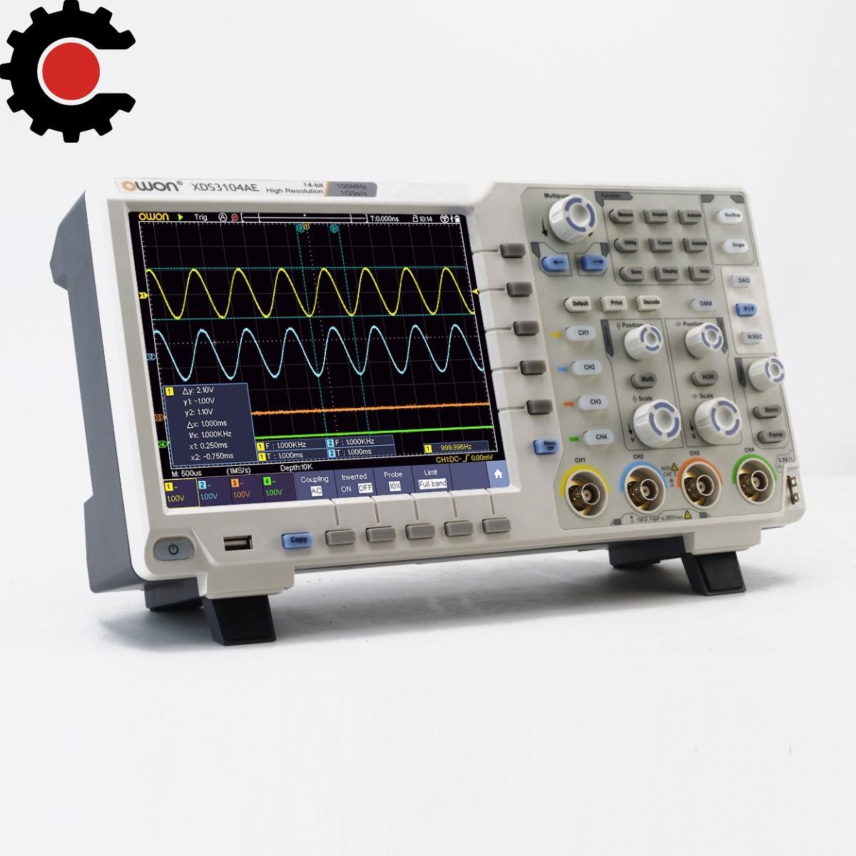 OWON XDS3104AE 4CH 14 bits ADC 100MHz 1Gs/s Touchscreen Digital Oscilloscope