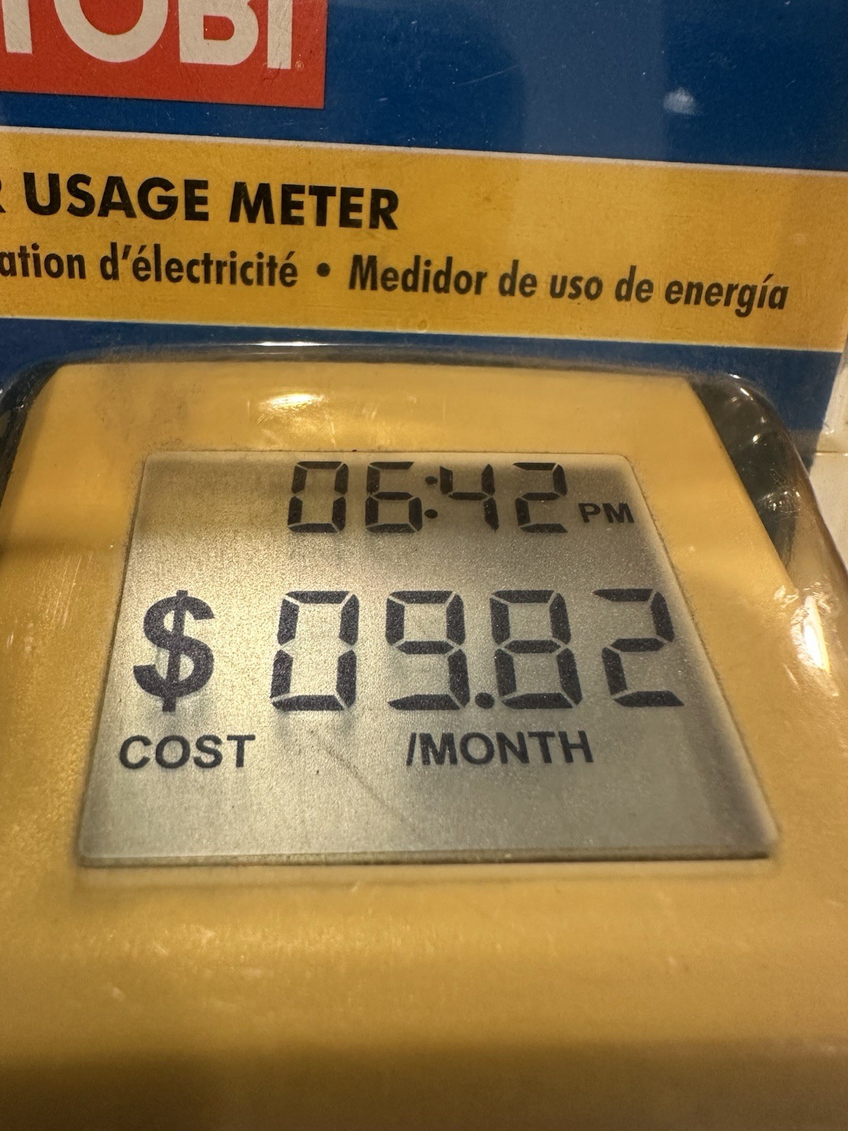 Ryobi Power Usage Meter Plug-In Electricity Energy Cost Monitor E49CM01