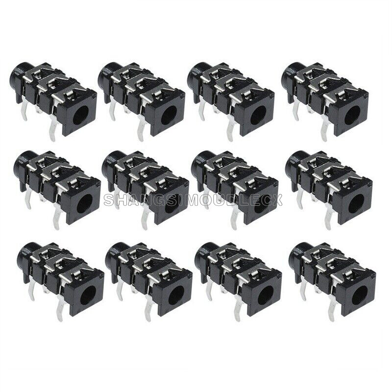 10Pcs 5Pin 3.5mm Stereo Headphone Audio Jack Earphone Socket NEW-