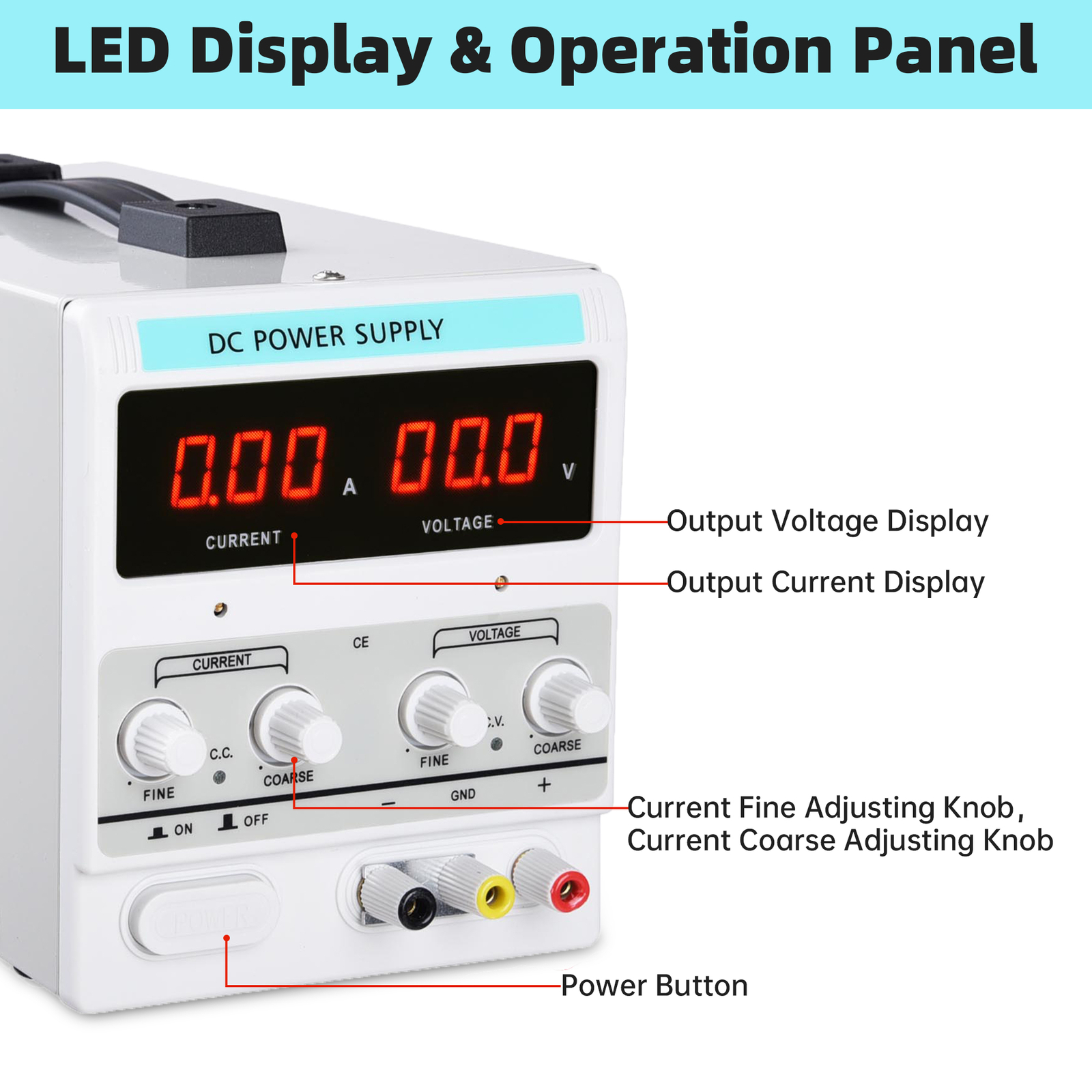 220V 0-60V 0-20A Adjustable DC Power Supply Precision Variable Digital Lab Test