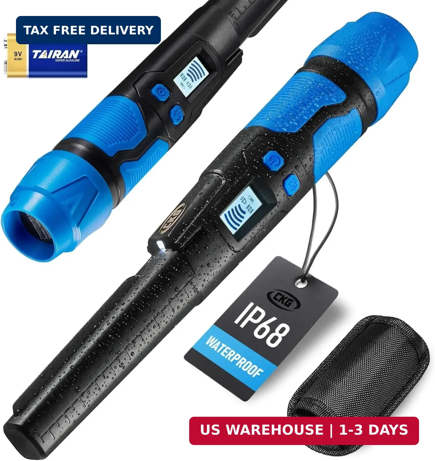 CKG Metal Detector Pinpointer 360° Detection, Professional Metal Detector Wand f
