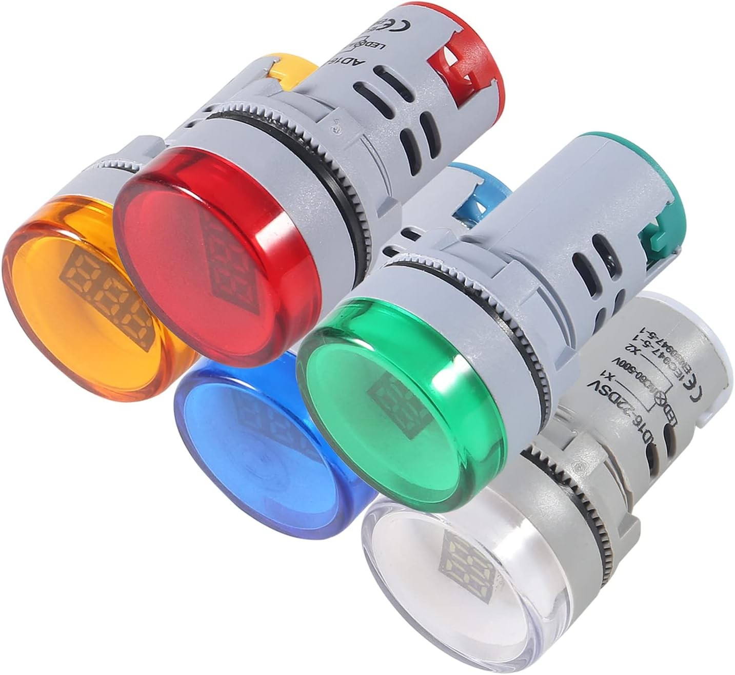 4PCS Round LED Voltage Meter Indicator Digital LED Display Voltmeter AC 60-500V