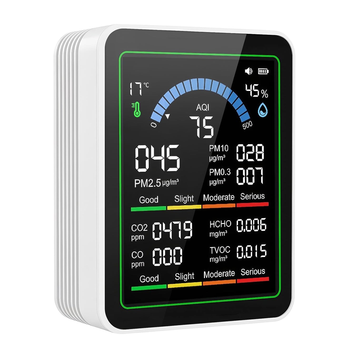 MT13 10-in-1 Indoor Air Quality Monitor, Real-time AQI Tester