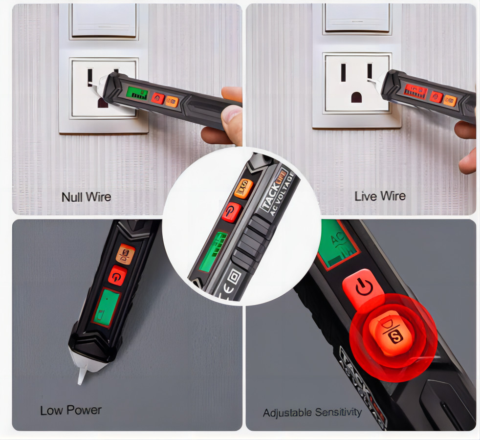 12-1000V Dual Sensitivity Electrical Tester Pen Non-Contact AC Voltage Detector