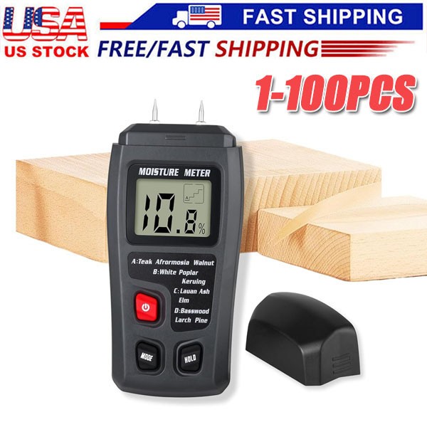 Digital LCD Wood Moisture Meter Detector Tester Wood Firewood Paper Cardboard