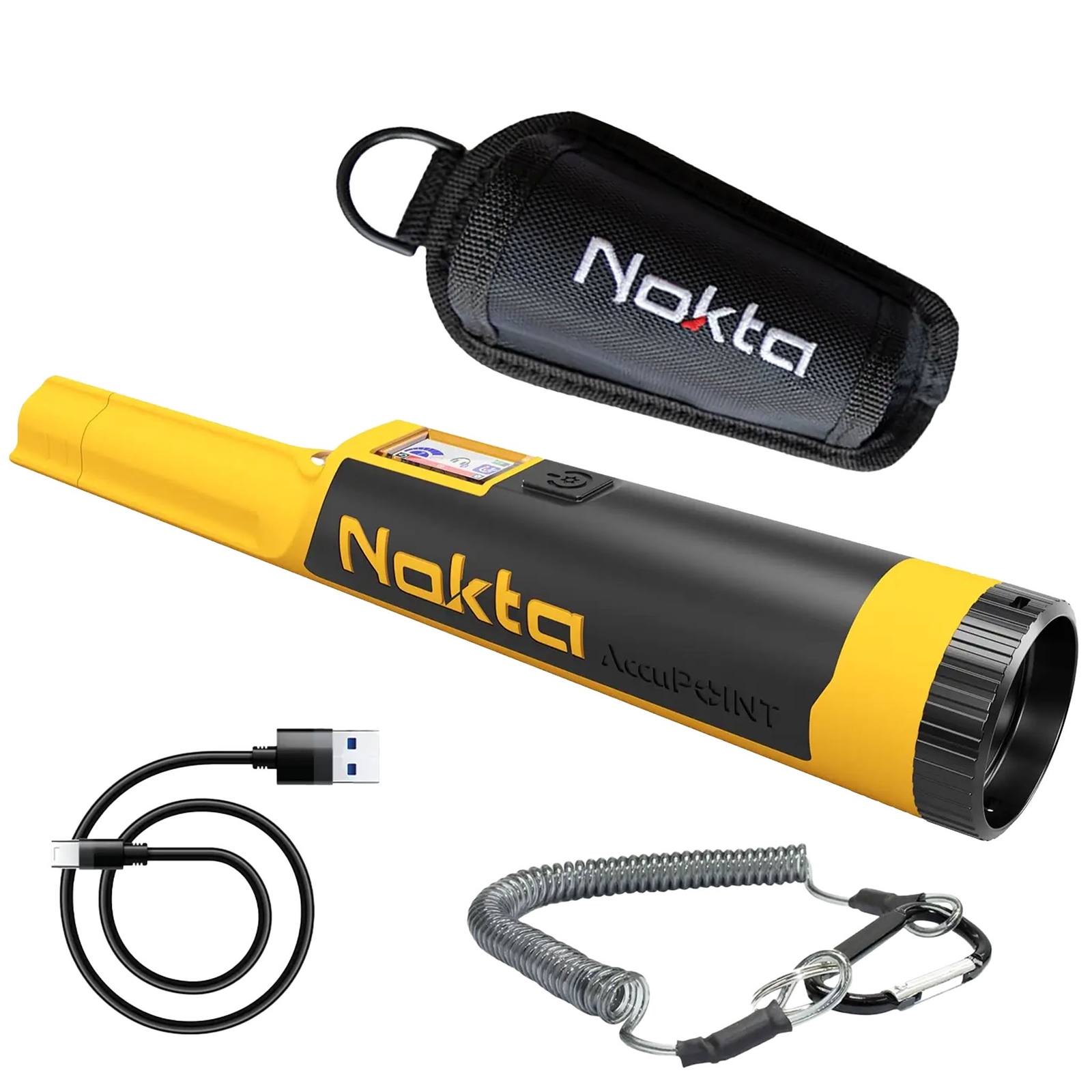 Nokta AccuPOINT Pinpointer Metal Detector with Digger, Belt Holster, and Pouch