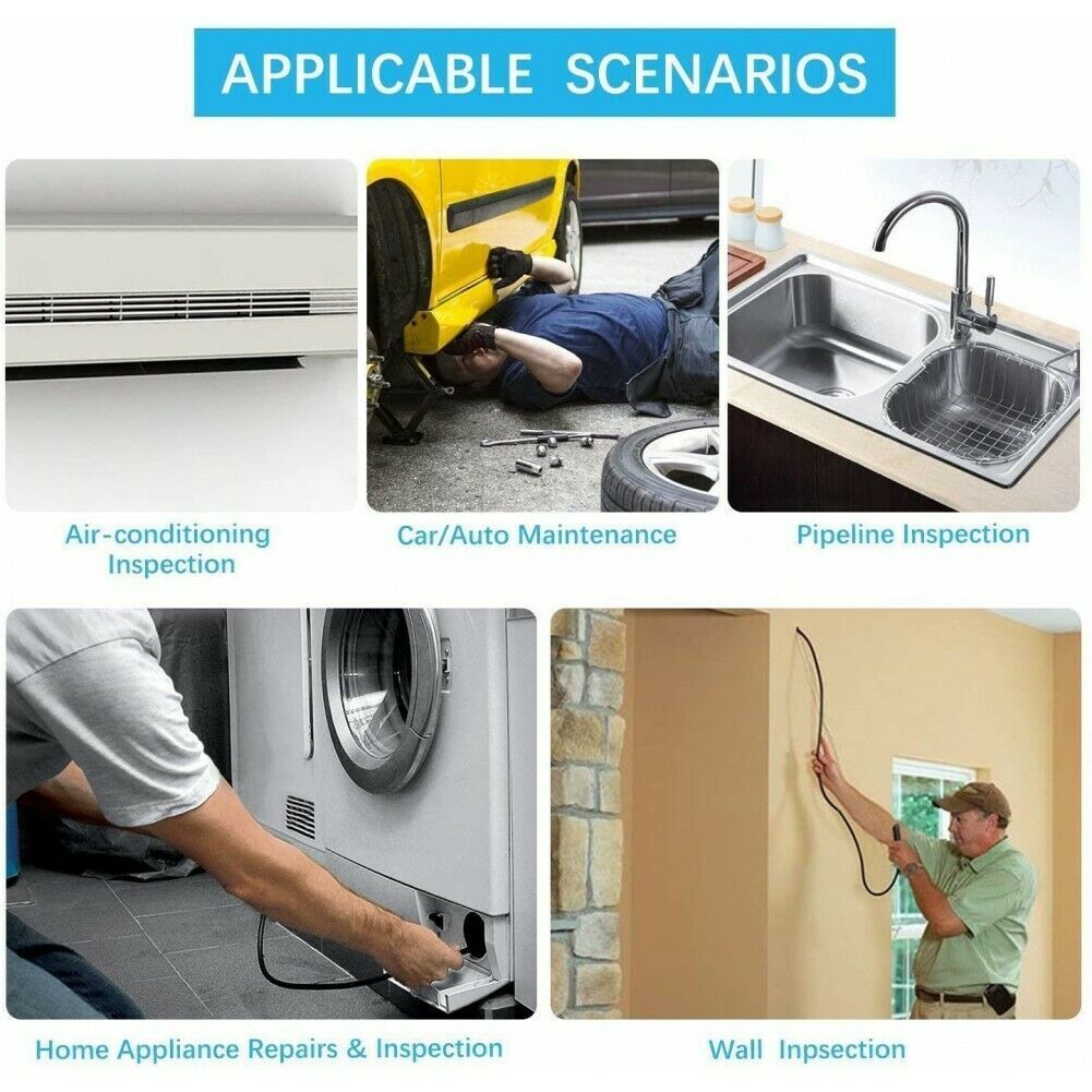 Wireless Endoscope WiFi Borescope HD Inspection Semi-Rigid Snake Camera