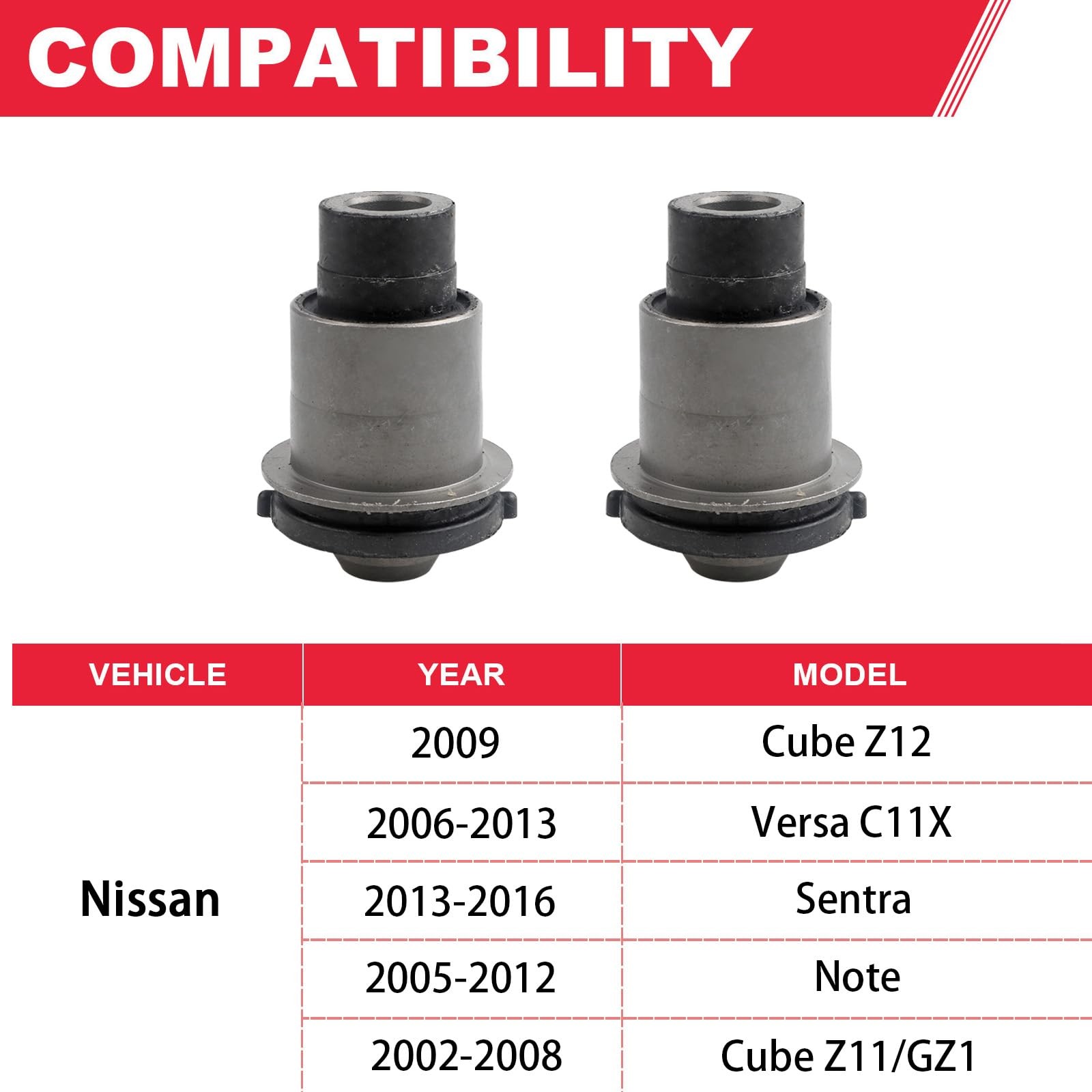 Front Subframe Bushing 2PCS For Nissan Versa Sentra 2006-2013 523-099