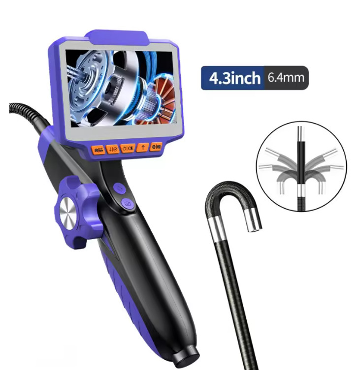 360° Two-Way Articulating Endoscope 4.3 inch Display Inspection Borescope Camera