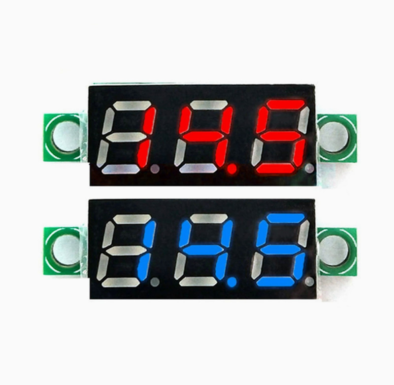 Mini Size LED Panel Voltage Meter 3-Digital LCD Display Adjustment Voltmeter