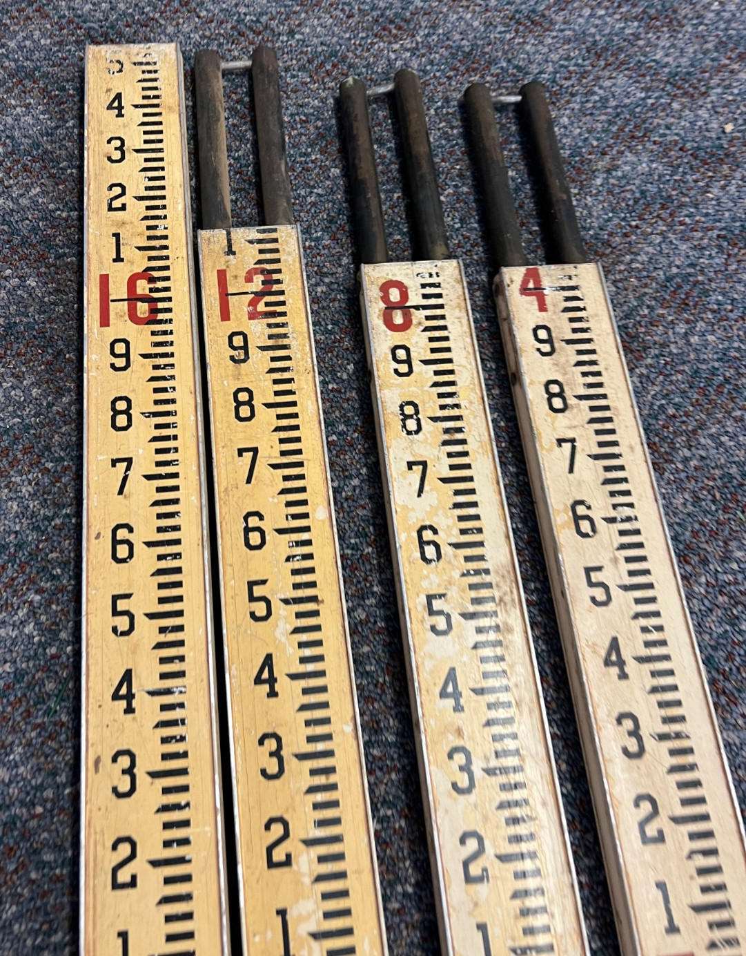 16 Ft ALUMINUM MEASURING STICK surveying rod rule surveyor vintage story pole