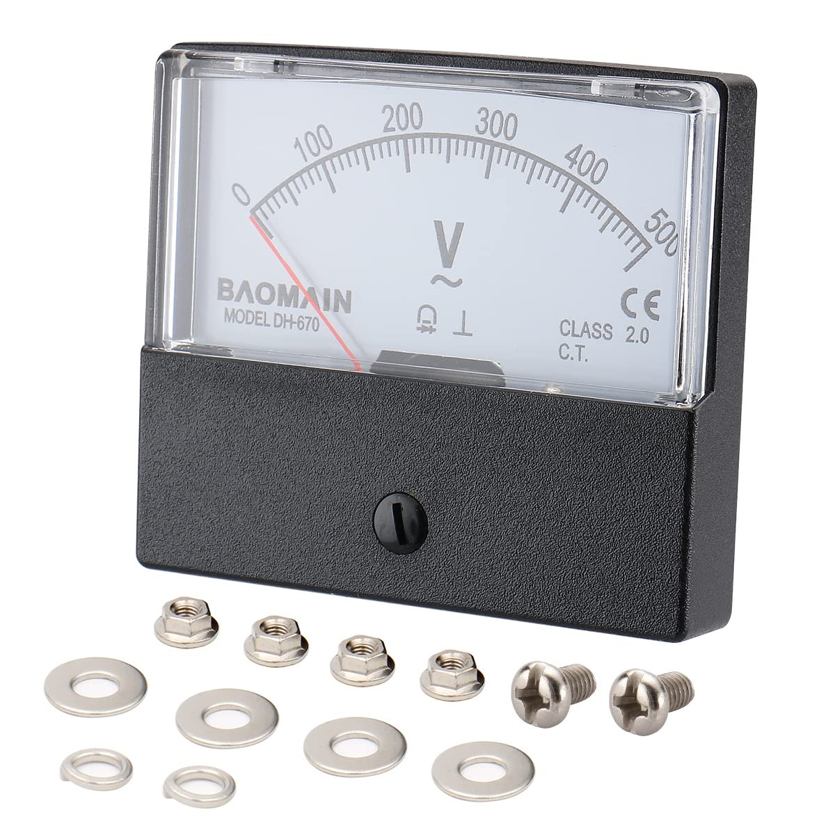 Voltmeter DH-670 AC 0-500V Rectangular Class 2.5 Analog Panel Volt Voltage Meter