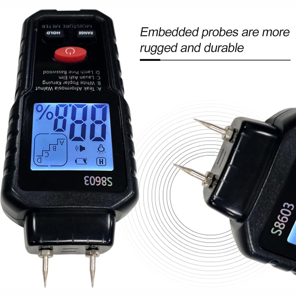 Handheld Digital Wood Moisture Meter LCD Tester for Firewood Paper Cardboard