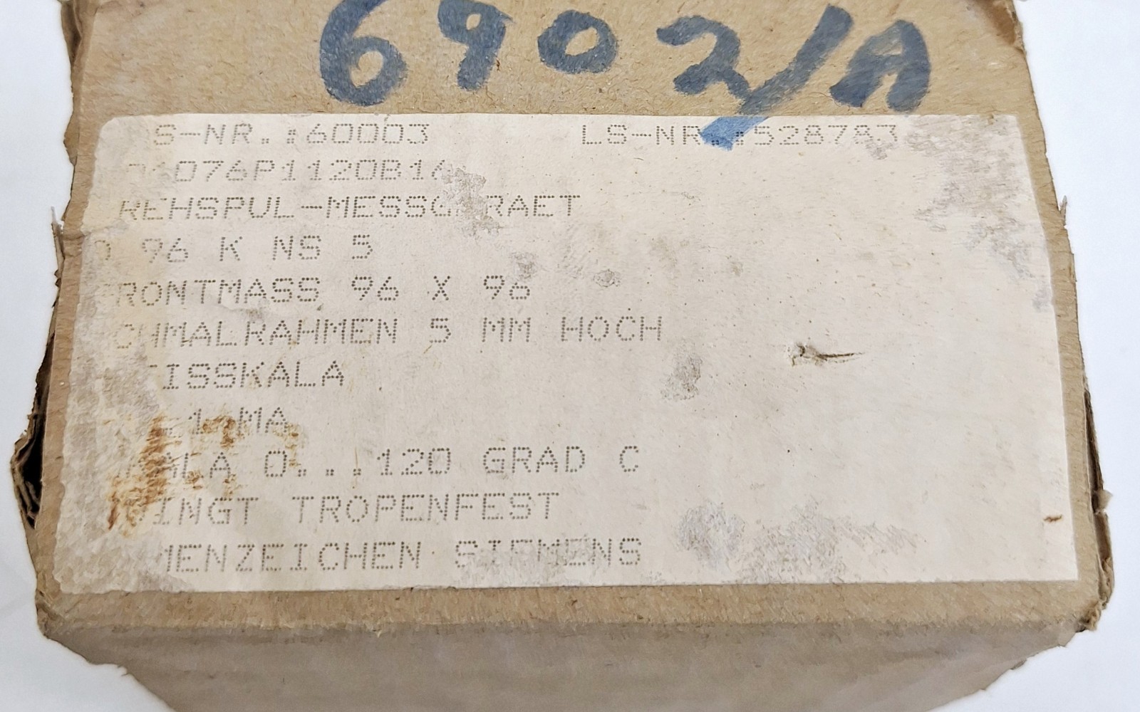 Siemens 528 783/003 Meter Measuring Device 0-120C 1mA