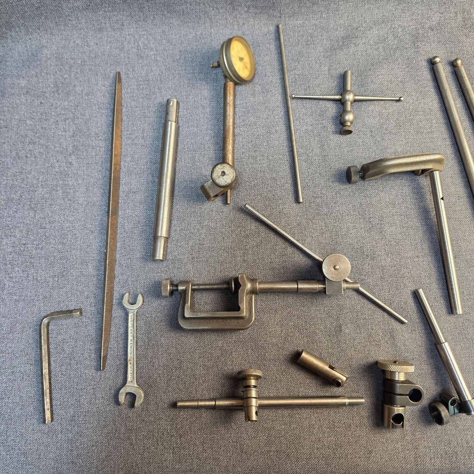 Vintage Starrett No.196 Dial Test Indicator Machinist Tool Set Made In USA Steel