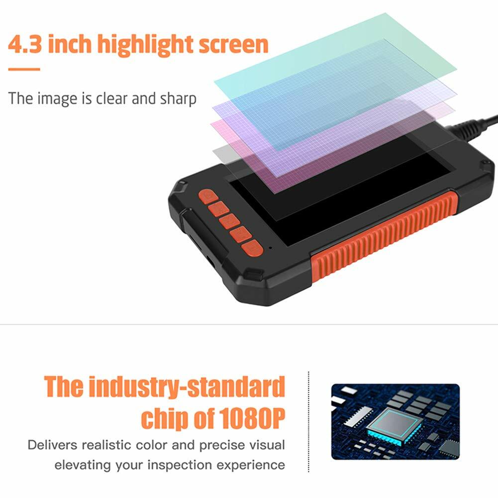 Precise Industrial Endoscope HD Camera 1080P 4.3″ Screen Borescope Inspection US
