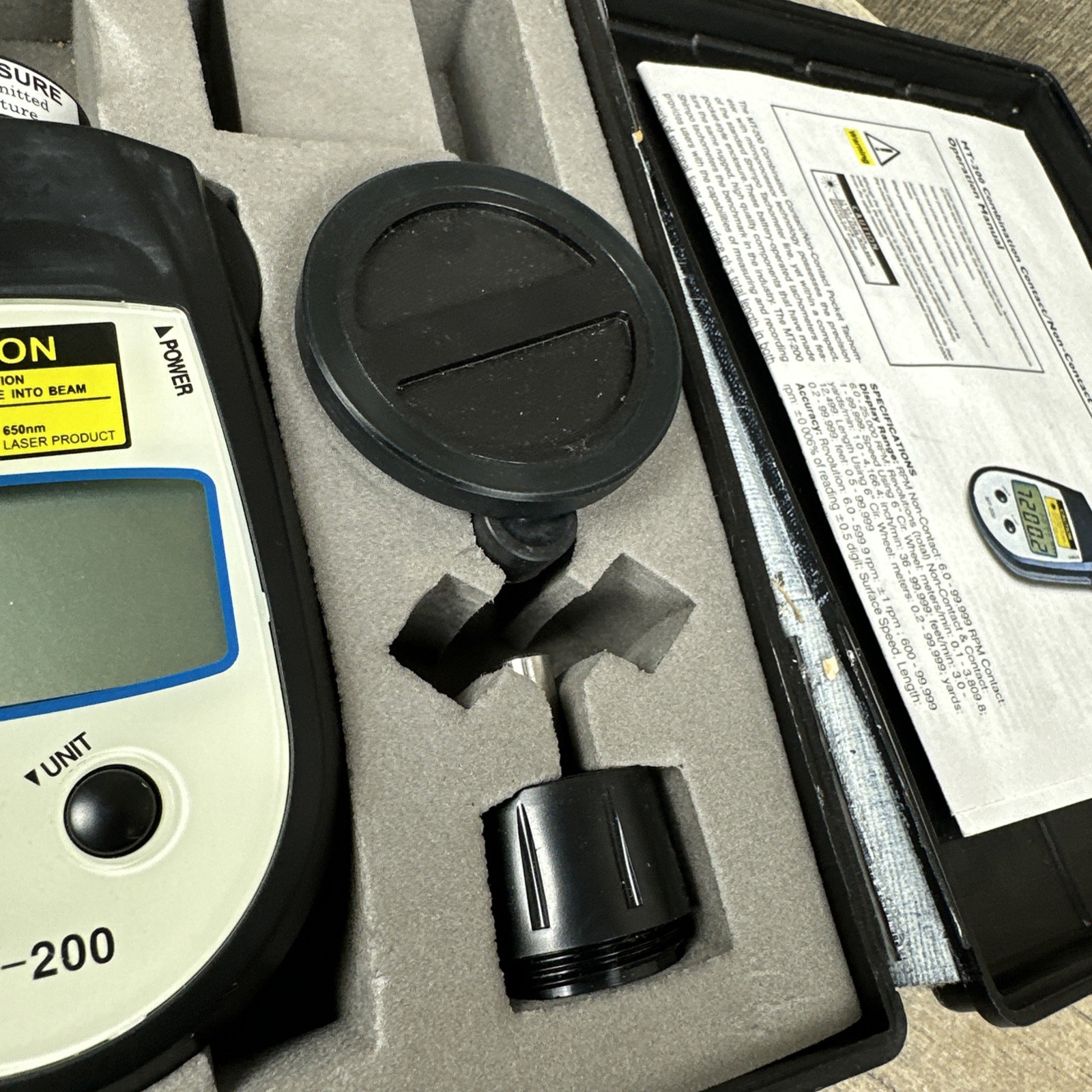 Shimpo Mt-200 Tachometer, Contct/Noncntct, 6 To 25000Rpm