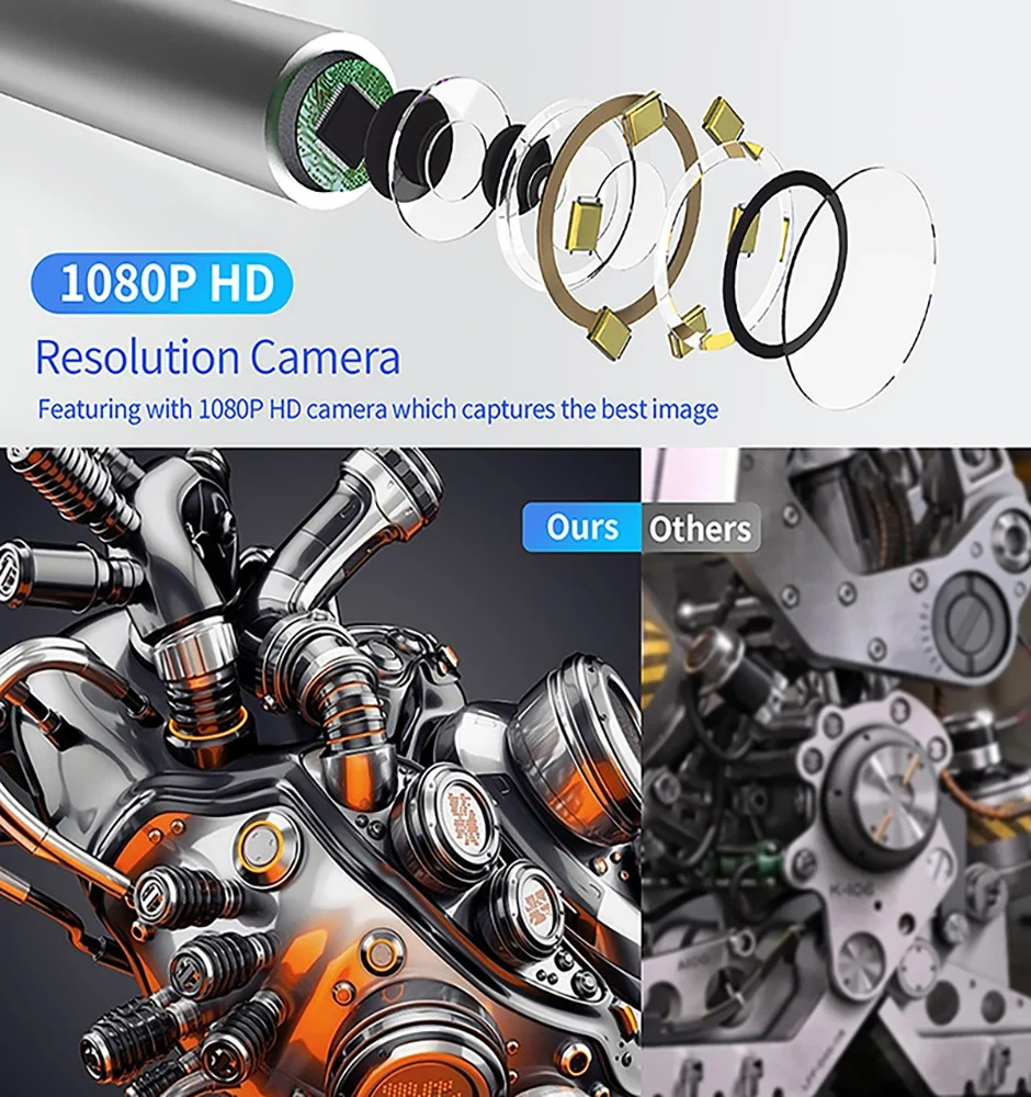 360° Two-Way Articulating Endoscope 4.3 inch Display Inspection Borescope Camera