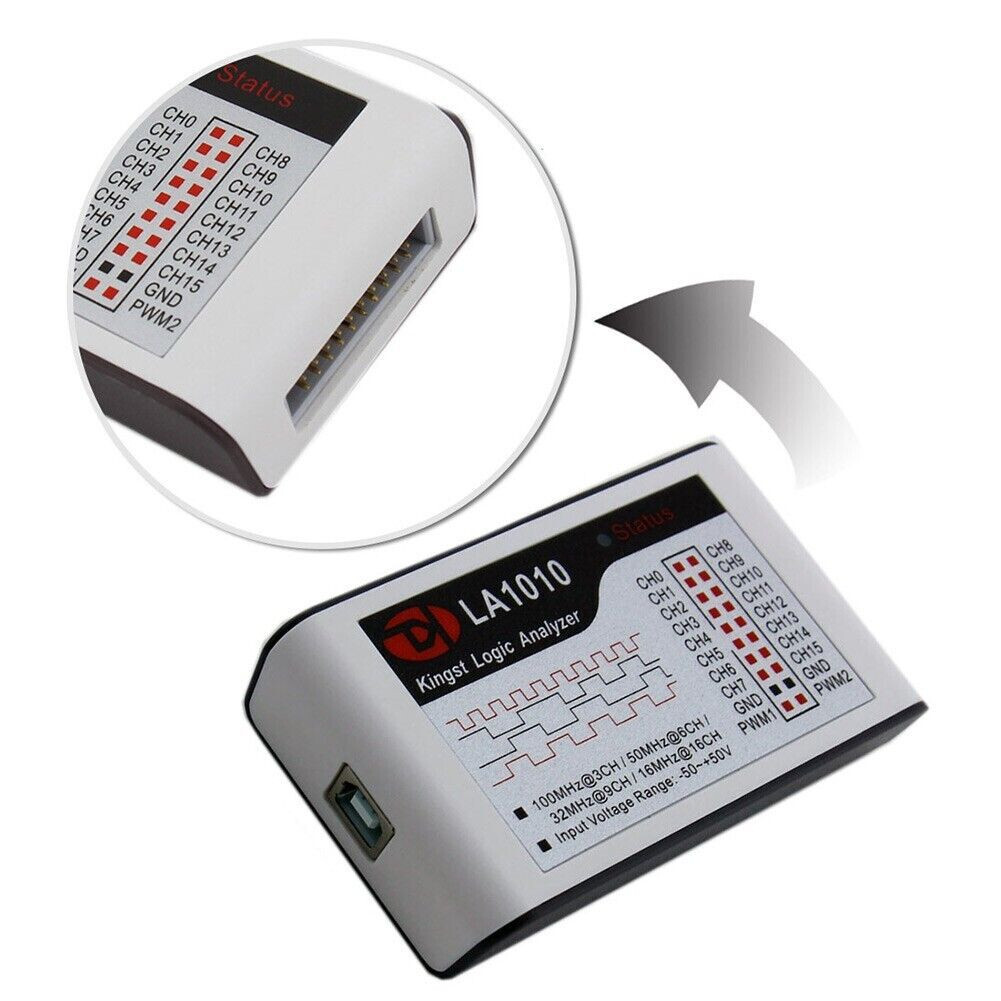 LA1010 USB Logic Analyzer 16 input channels 100MHz with the English PC software