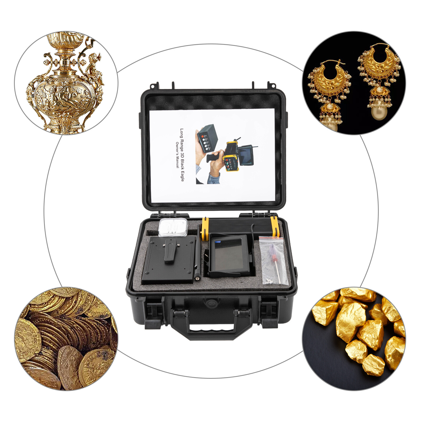Metal Detector Gold Finder Underground Metal Scanner w/HD Screen for Gold Silver