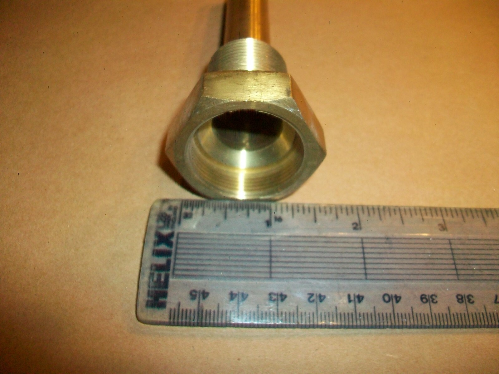 Unbranded Brass Thermocouple Well 4.25″ Overall 2 5/8″ Probe 1″ NPT NEW