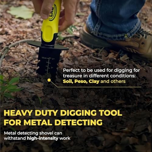 Metal Detector Shovel Stainless Steel Digger with Sheath, Yellow