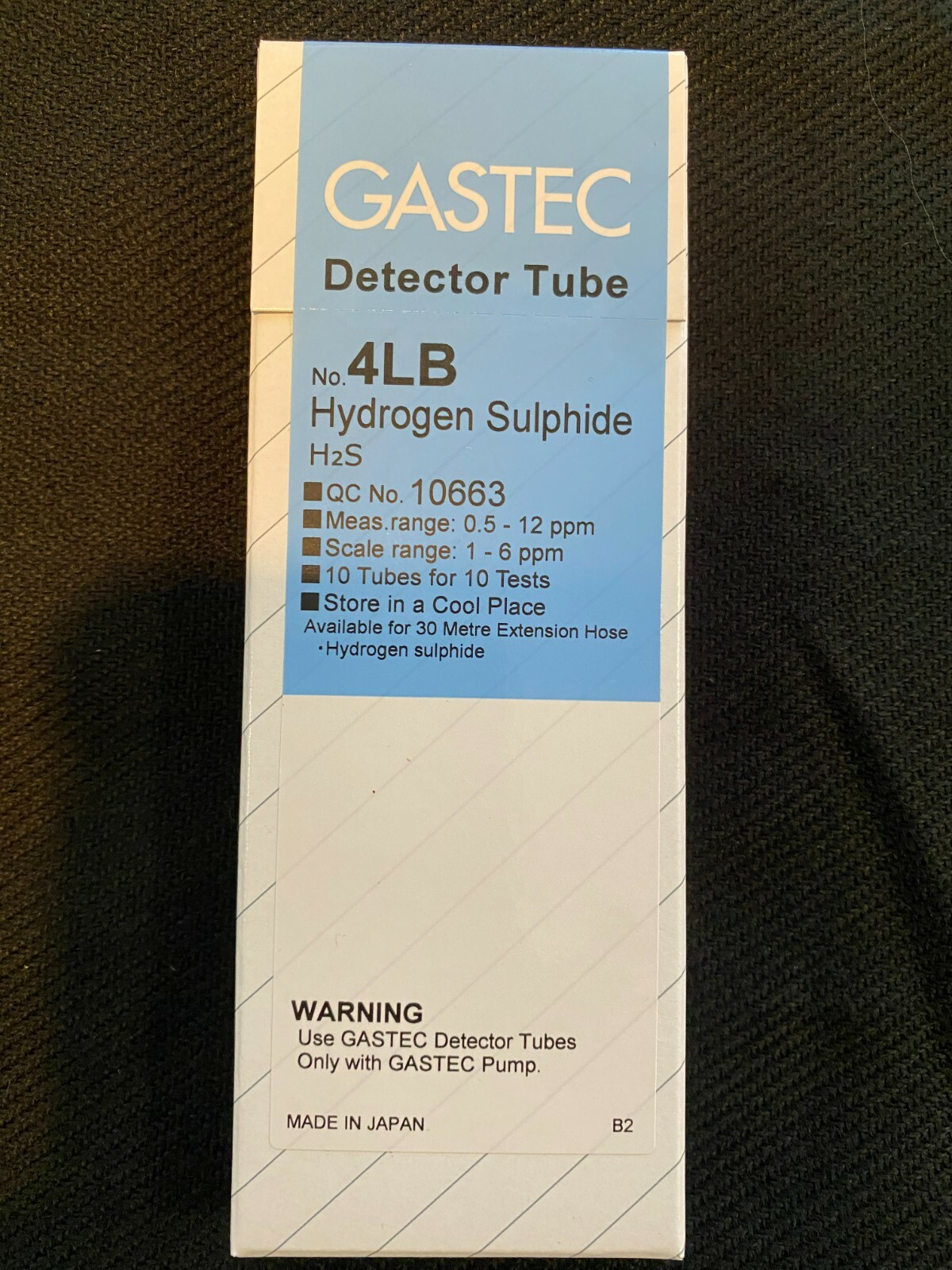 Gastec 4LB H2S TUBE (.5 – 12 PPM)