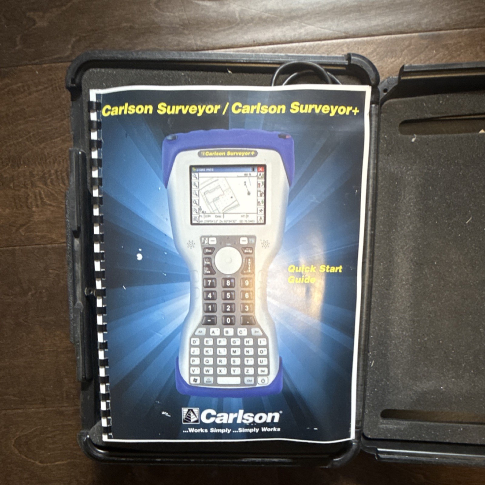 Carlson Surveyor Data Collector with Case, Manual, and Accessories