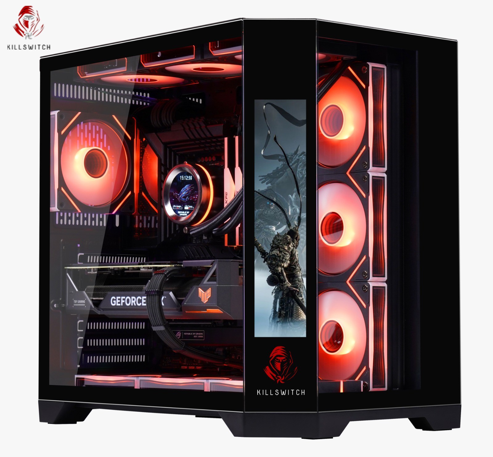 KILLSWTICH – KS MXJ PLUS – ATX/MATX/ITX GAMING PC CASE w/ SCREEN, PSU & 4 FANS