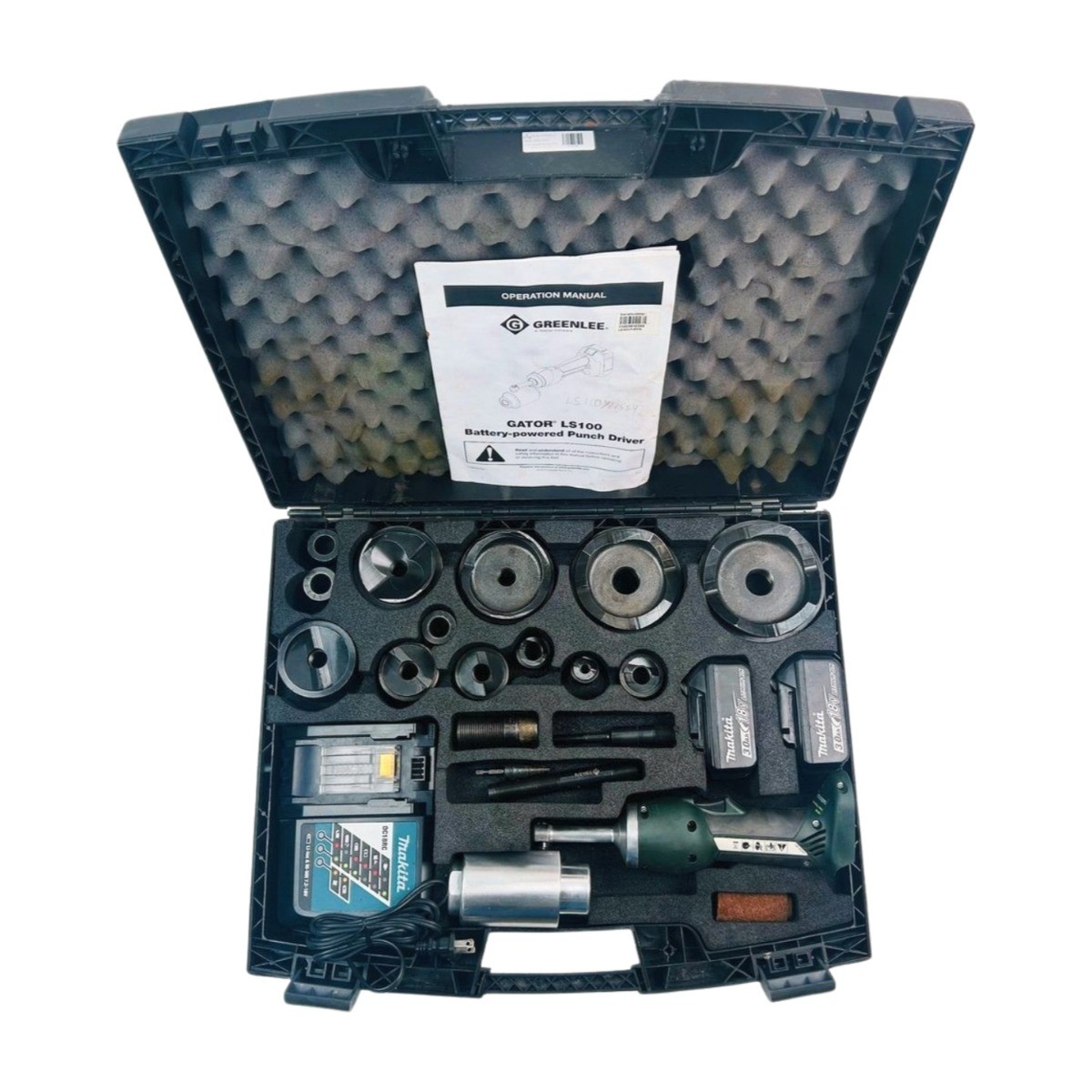 Greenlee LS100X11SS4 Intelli-Punch 11-Ton Cordless Hydraulic Knockout Set