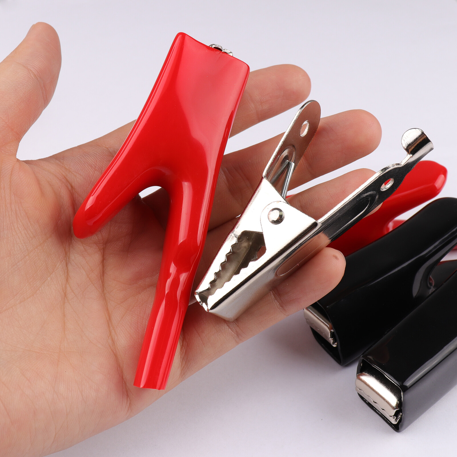 4PCS 50A Sheathed Alligator Clips for Electrical Jumper Wire Clamp Voltage Test