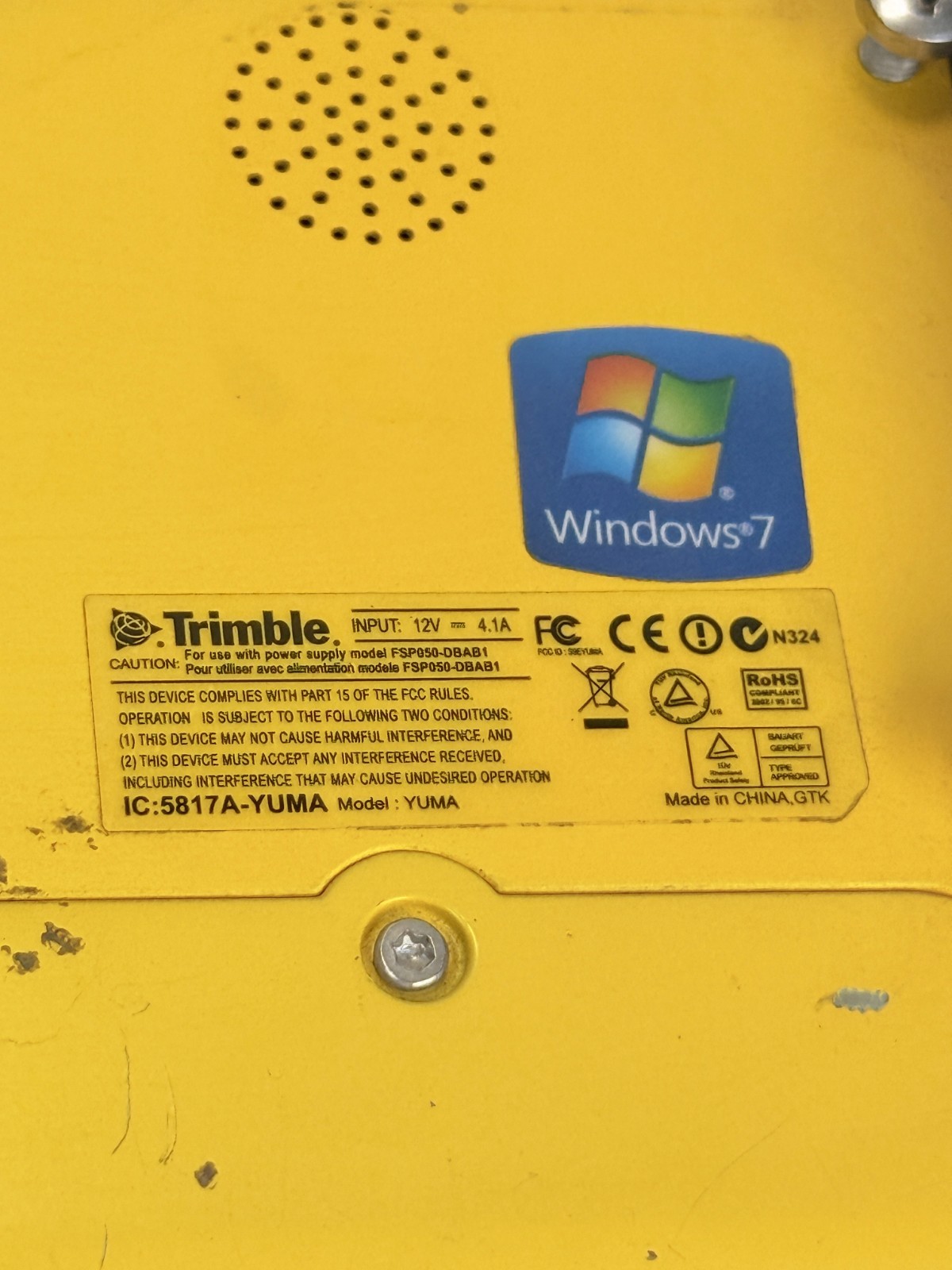 Trimble Yuma Tablet 7in Multi Touchscreen GPS Rugged Computer Parts ONLY READ