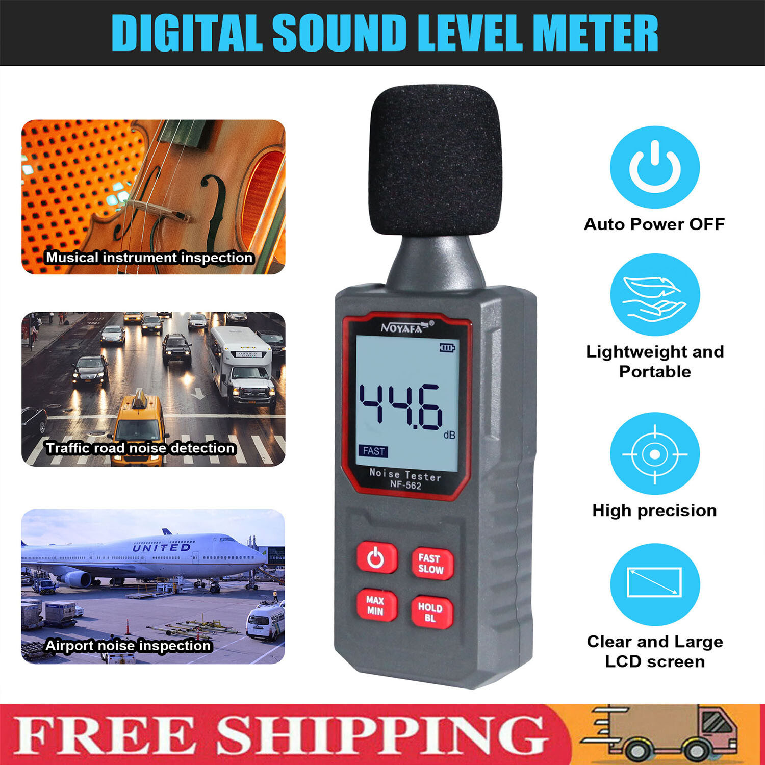 Decibel Meter Sound Level Meter Professional Sound Level Detector 30dB to 130dB
