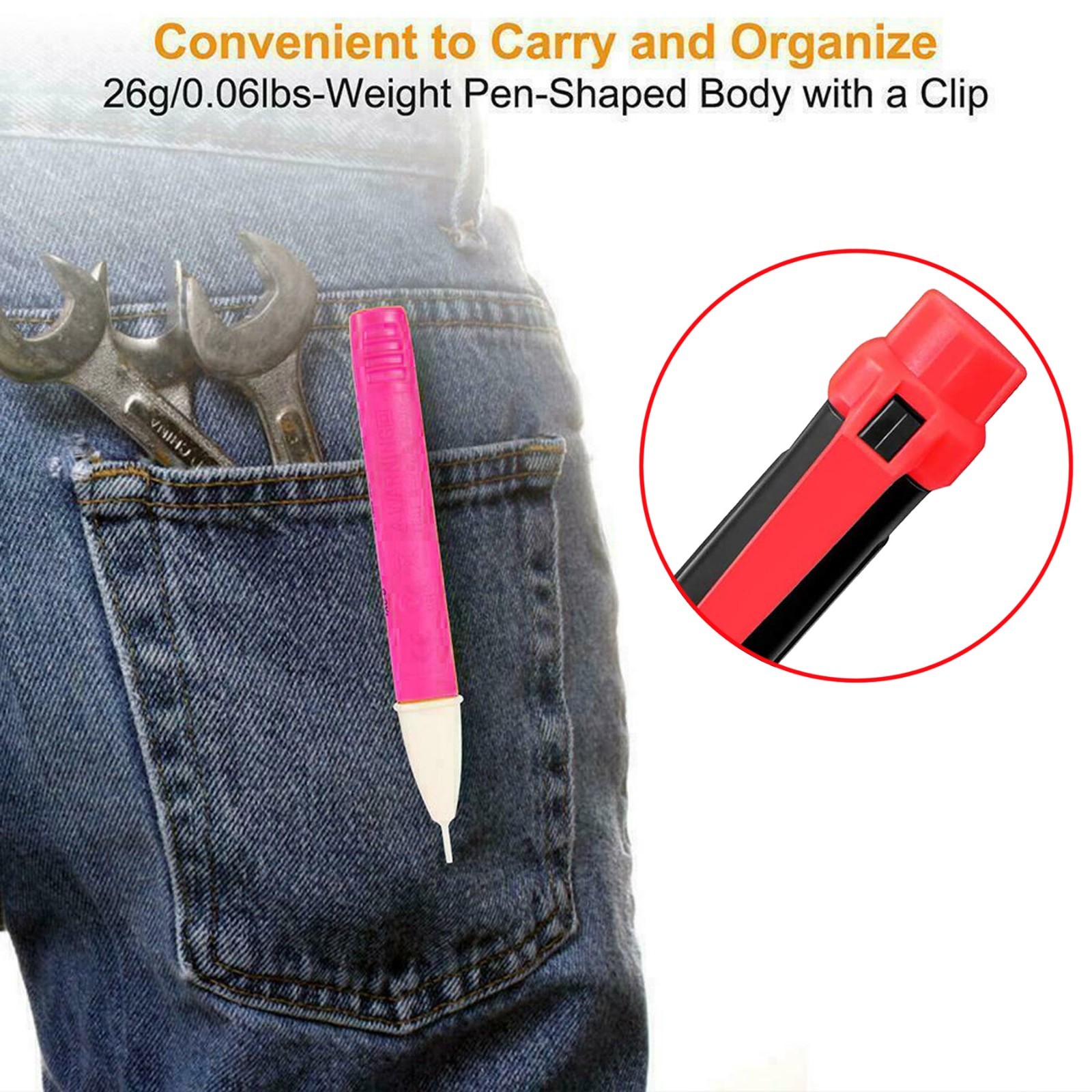 Voltage Electric Tester Volt Detector Test Pen Non-Contact Sensor AC DC 12-1000V