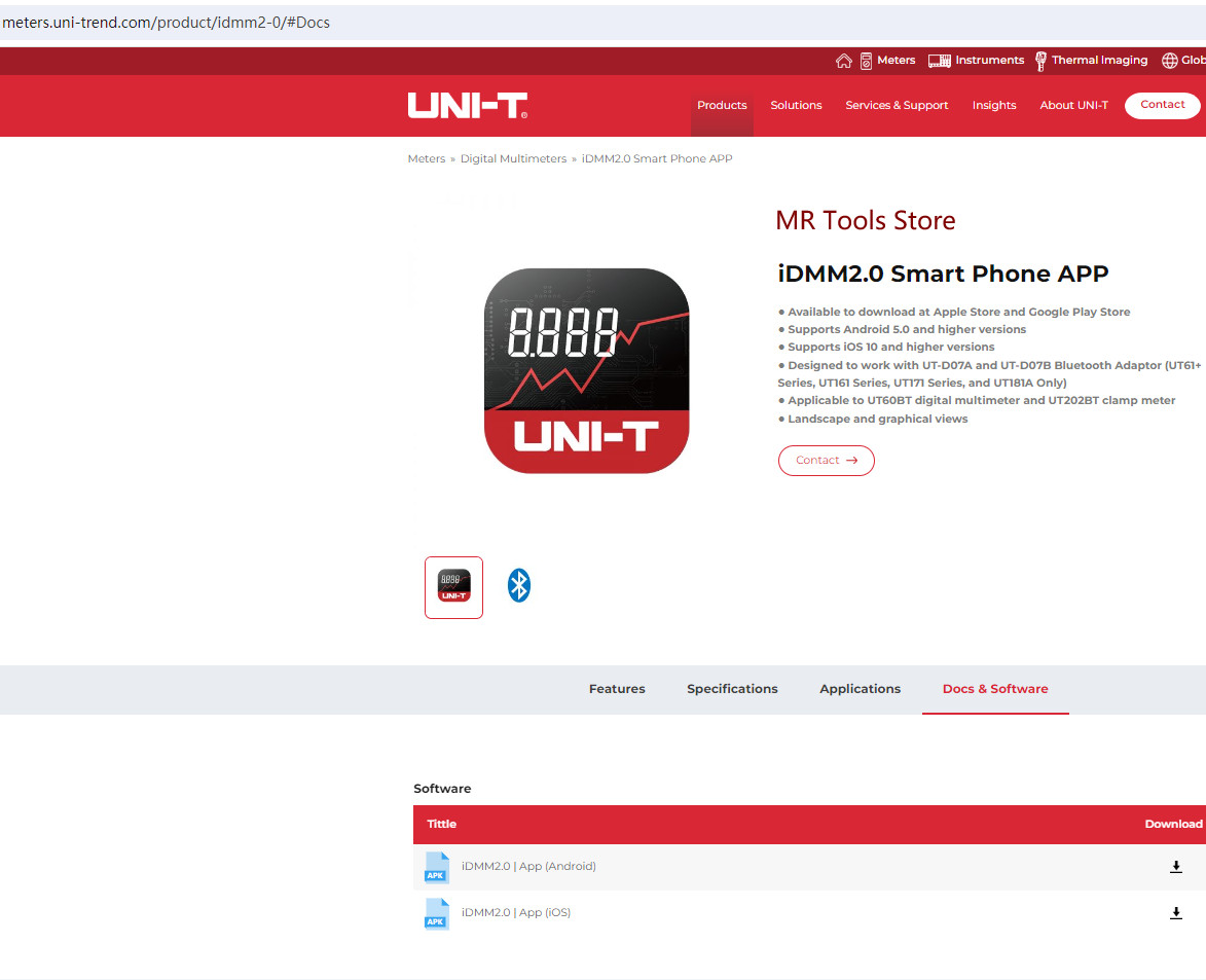 UNI-T Clamp Meter Digital Multimeter Bluetooth T-RMS L.P.F Inrush Current Tester
