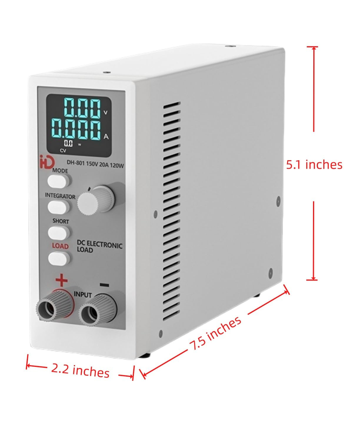 Programmable DC Electronic Load 120W, 0~150V, 0~20A, 0.1~999.9 Ohm,Support Cc(Co