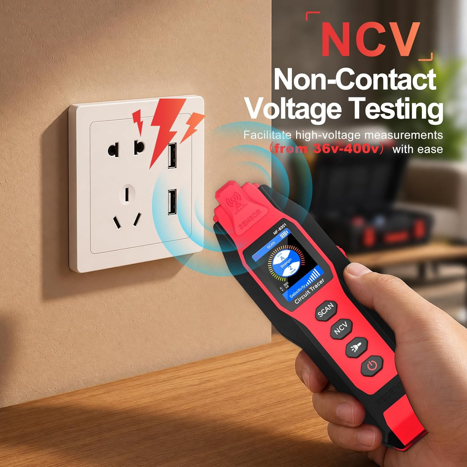 Underground Wire Locator – Upgraded Cable Locator with Digital Multimeter, Recha