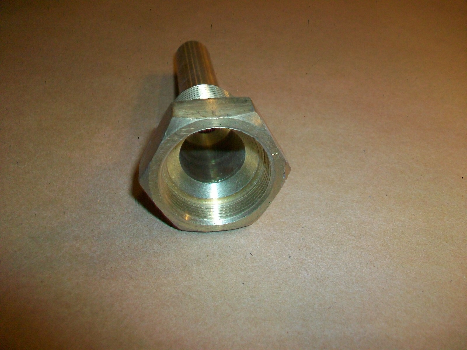 Unbranded Brass Thermocouple Well 4.25″ Overall 2 5/8″ Probe 1″ NPT NEW