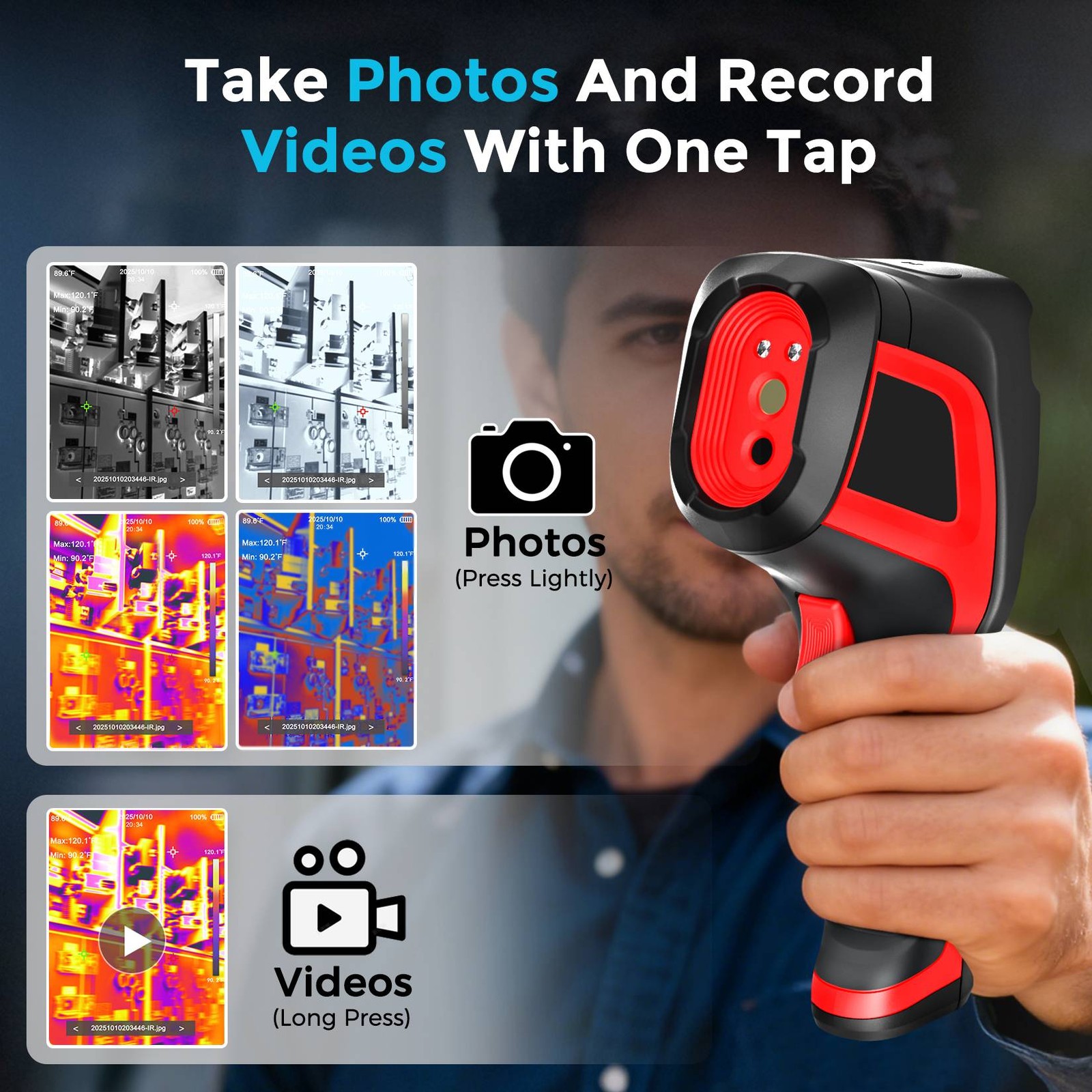 Handheld Thermal Imaging Camera W/32GB SD Card CX200+ Support Video Recording