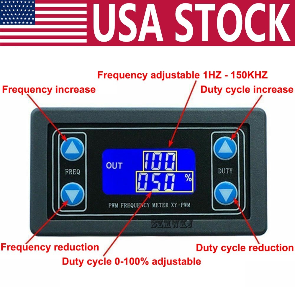 PWM Pulse Frequency Duty Cycle Adjustable Module Signal Generator 1Hz-150KHz DO