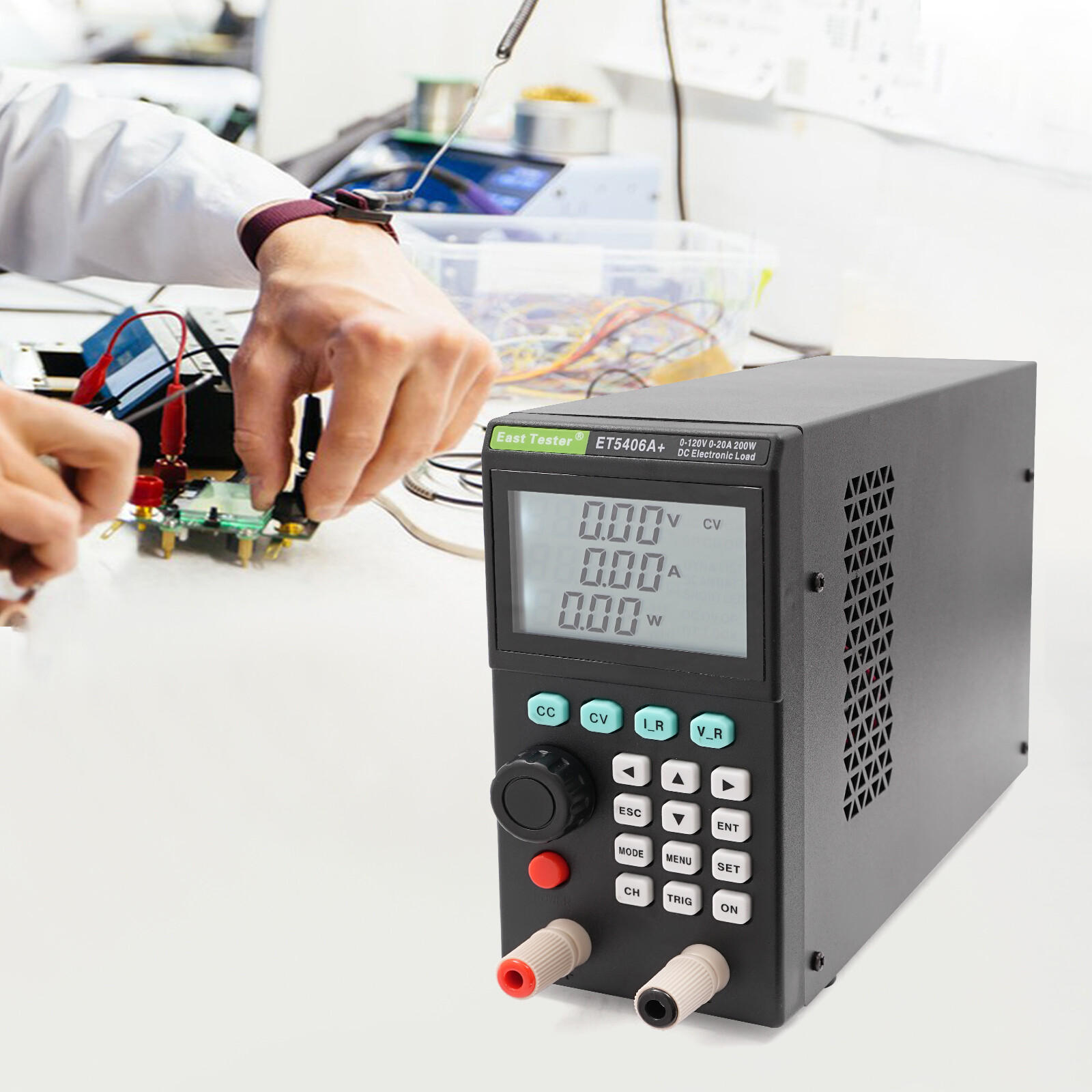 200W Load Tester Electronic Load Tester Rectangular Battery Tester 0-120V 0-20A