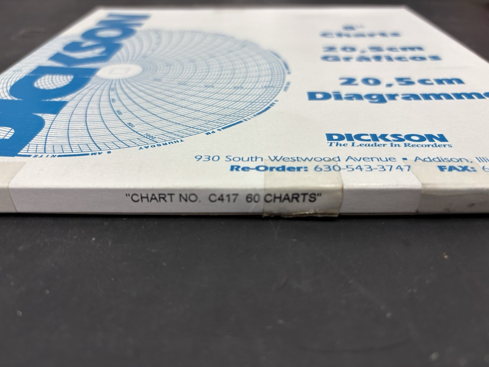 NEW Dickson 60 Pack C417 Chart: / 8 Inch / -20/120F / 7 Day