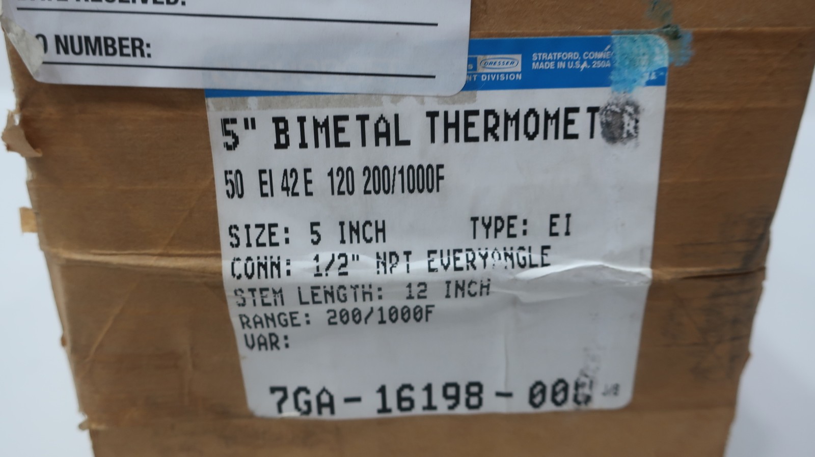 Ashcroft 50 EI 42 E 120 200/1000 Bimetal Thermometer 5in 12in 200-1000f 1/2in