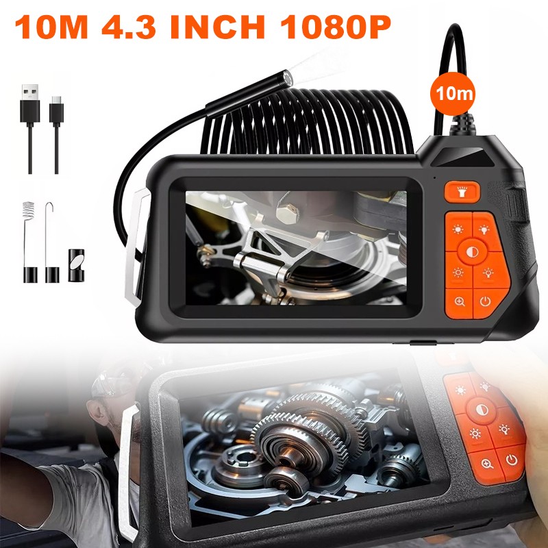 HD LED Industrial Endoscope Borescope 1080P 5.5mm Inspection Camera IP67 4.3inch