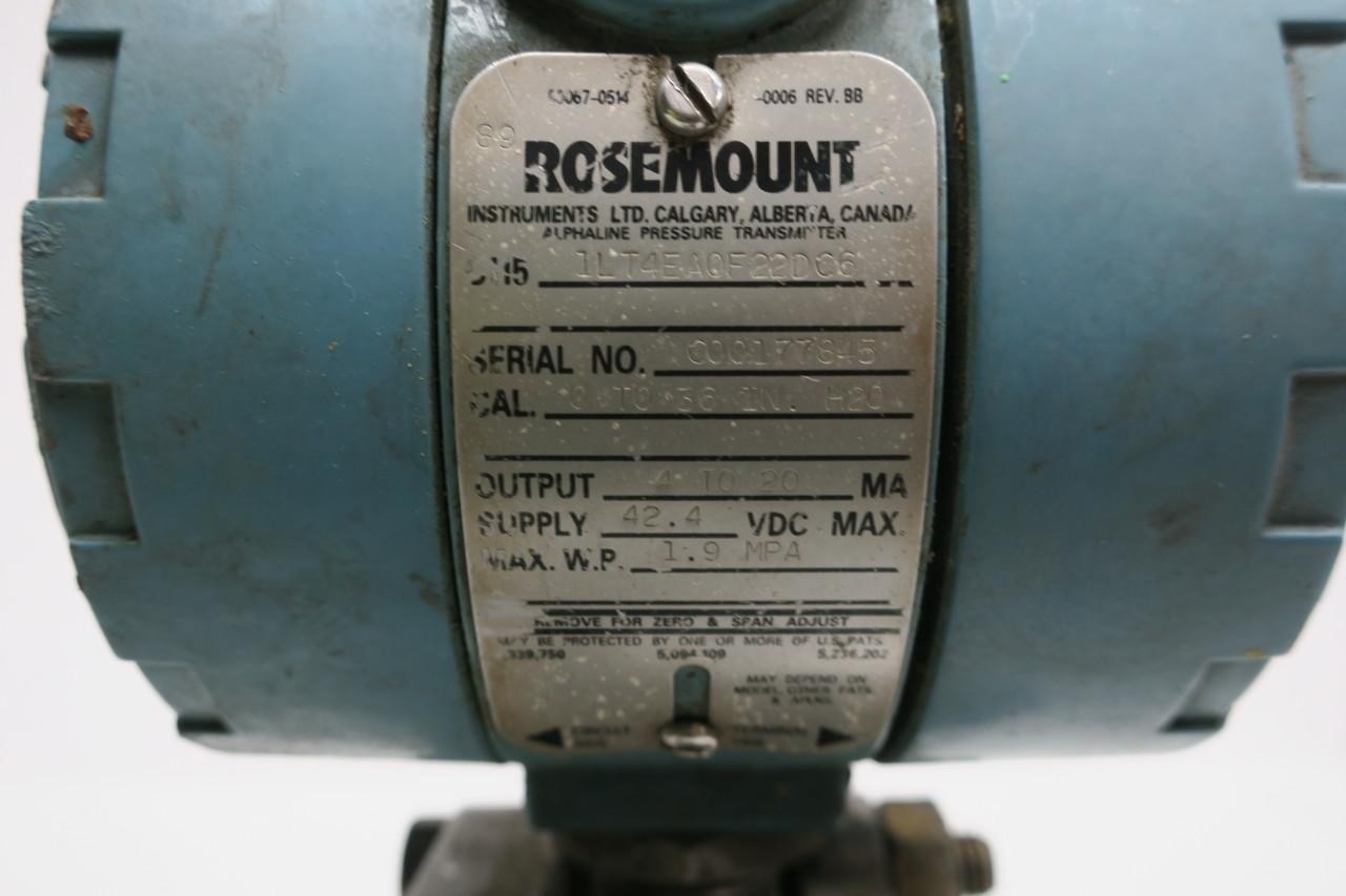 Rosemount C1151LT4EA0F22DC6 Liquid Level Transmitter 0-36in-h2o 42.4v-dc 3in 150