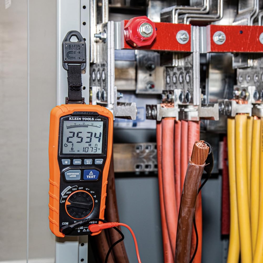 Klein Tools ET600 Multimeter, Megohmmeter 90 cubic inches, Orange/Black